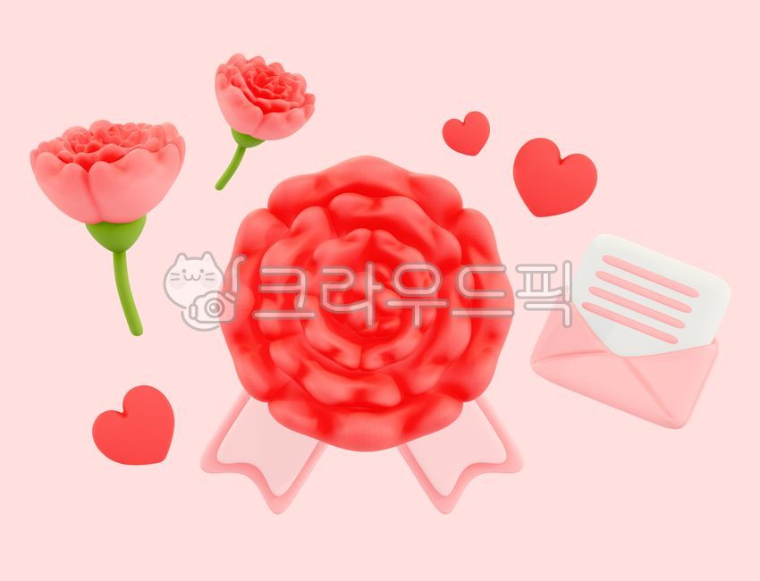 쓰리디,3d,편지,카네이션,꽃,장미,하트,손편지,이모티콘,이모지,가정의달,5월,감사,사랑,행복,브로치,부모님,감사합니다