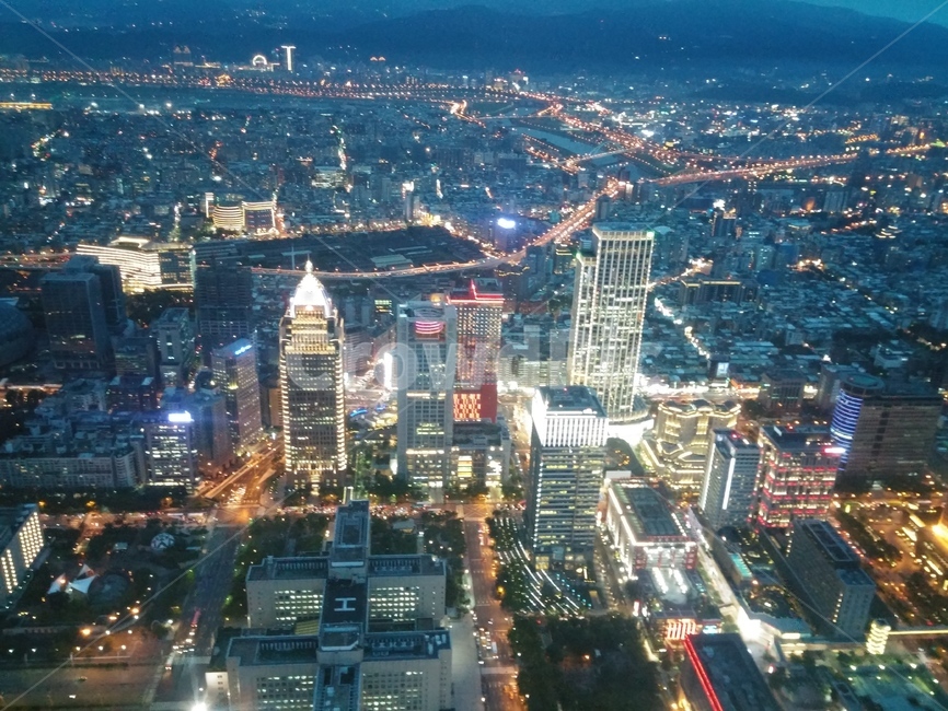 대만,도시,전망,타워,야경,밤,해외