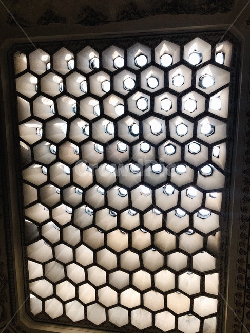 light,honeycomb structure,hexagon,window,building