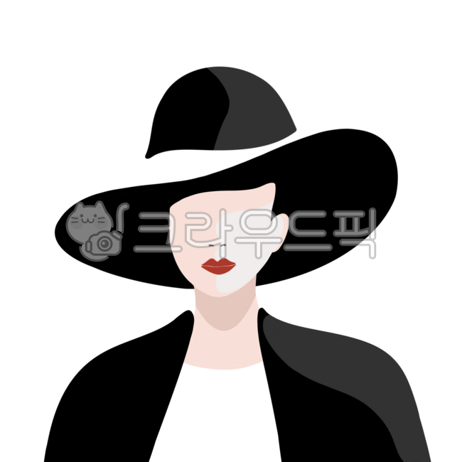 패션일러스트,패션여성,세련된,세련된여성,스타일일러스트,모자쓴여자,일러스트,패션