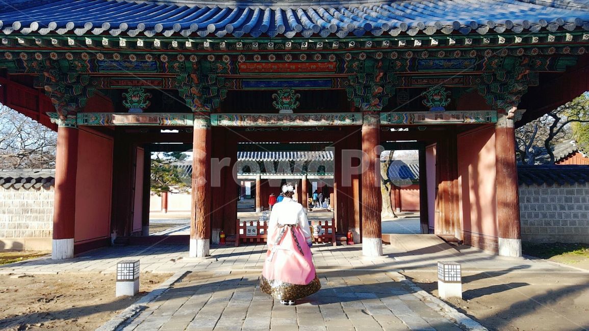 전주,전주한옥마을,한복,경기전,사람뒷모습,한복뒷모습,한국전통,한국문화,korean traditional,korean culture,한복,한국전통의상,hanbok,korean traditional clothes,사람,인물,인간,human,person,여성,여자,woman,female,lady