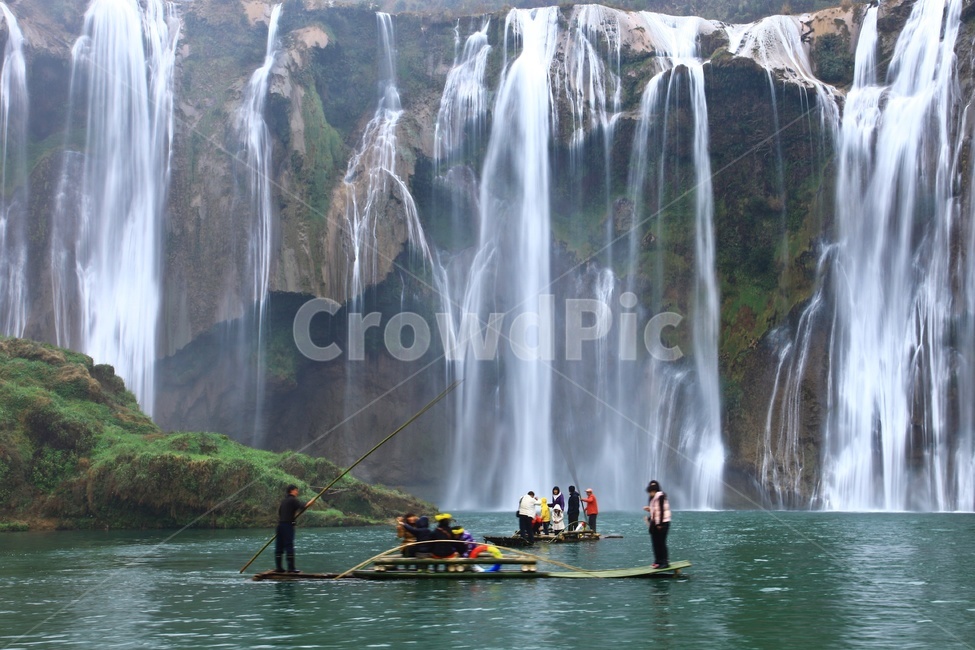 중국,운남성,구룡폭포,폭포,경관,경치,퓽굥,water,물,nature,자연,outdoors,옥외,human,인간,person,사람,뗏목,자연,풍경,nature,landscape