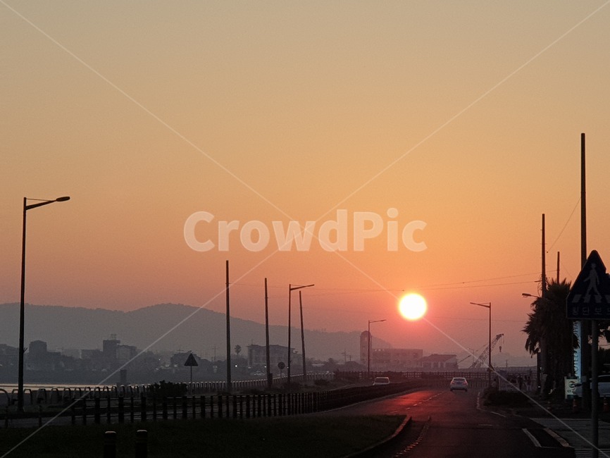 nature,자연,도시,바다,노을,해,sunset