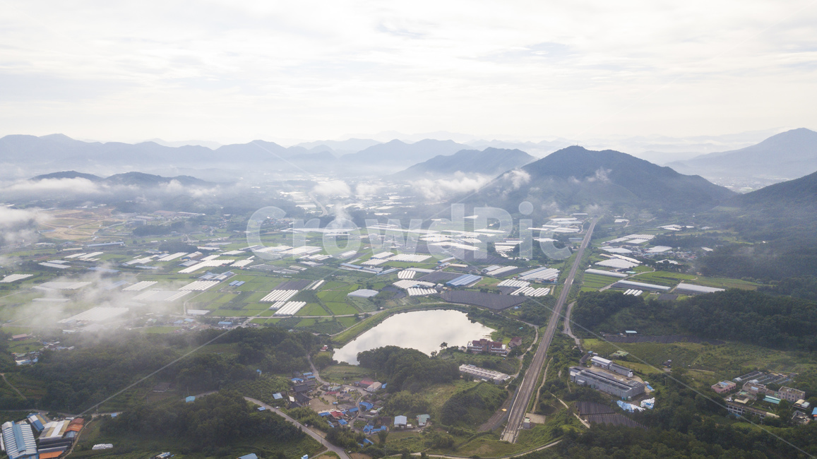 충북,장용산,자연,구름,하늘,마을,호수,산