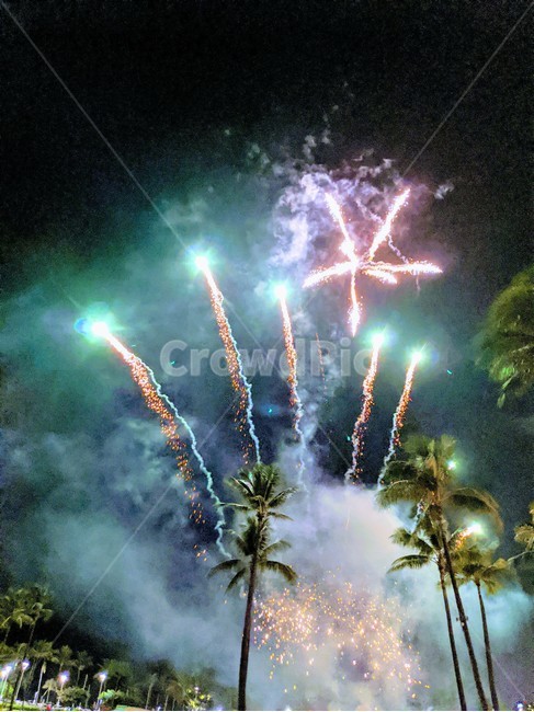 fireworks,palmtree,야자수,nightview,감성,야경,폭죽놀이,불꽃,축제,행사,밤하늘,show,hawaii,hilltonhawaiianvillage,waikiki,와이키키,하와이,자연,nature,해외
