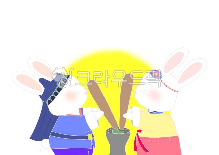 달토끼일러스트,토끼일러스트,일러스트,달토끼,추석일러스트