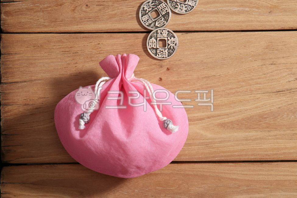 명절,복주머니,엽전,배경판,핑크