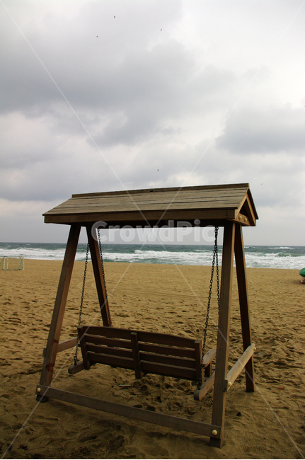 모래사장,바다,하늘,구름,의자,해변,해변,바다,beach,sea