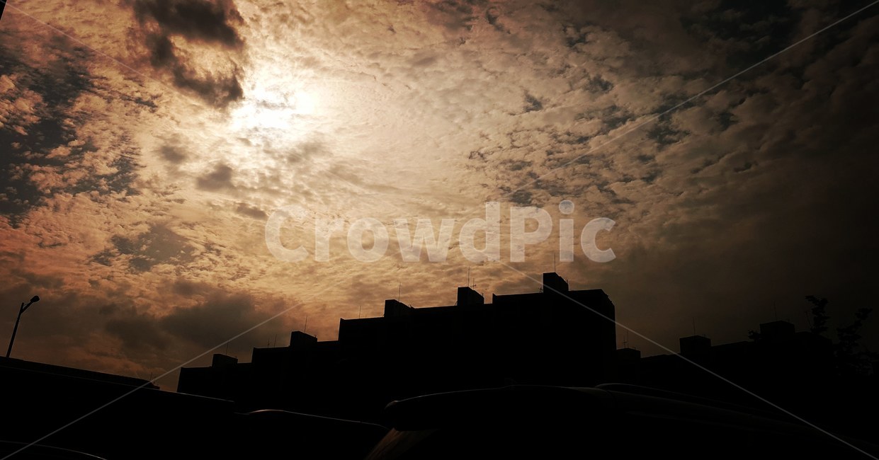 실루엣,silhouette,저녁,구름,sky,도시