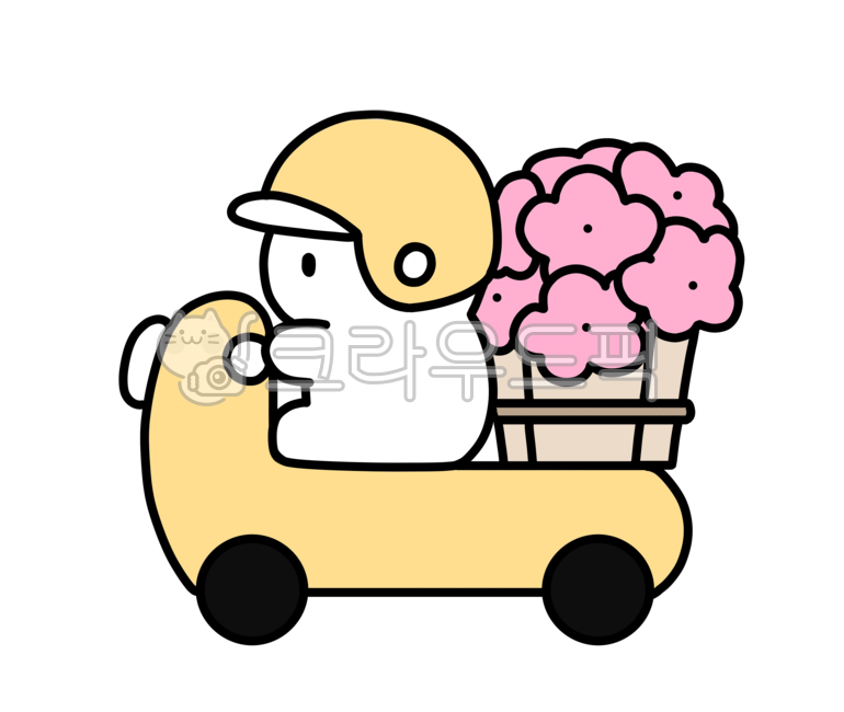 배달,꽃배달,스쿠터,택배,분홍꽃