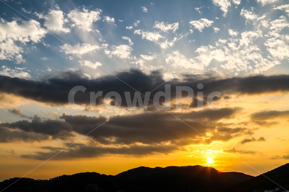 노을,태양,구름,풍경,노랑,파랑,자연,풍경,nature,landscape,outdoors,옥외,sunlight,햇빛,flare,플레어,light,빛