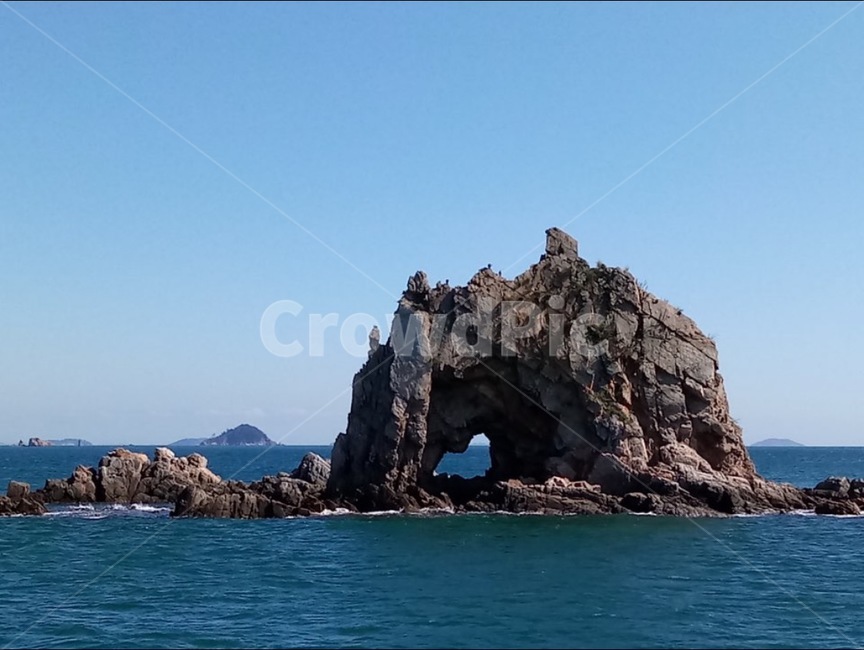 바다,바위,하늘,파도,코끼리바위,풍경,자연