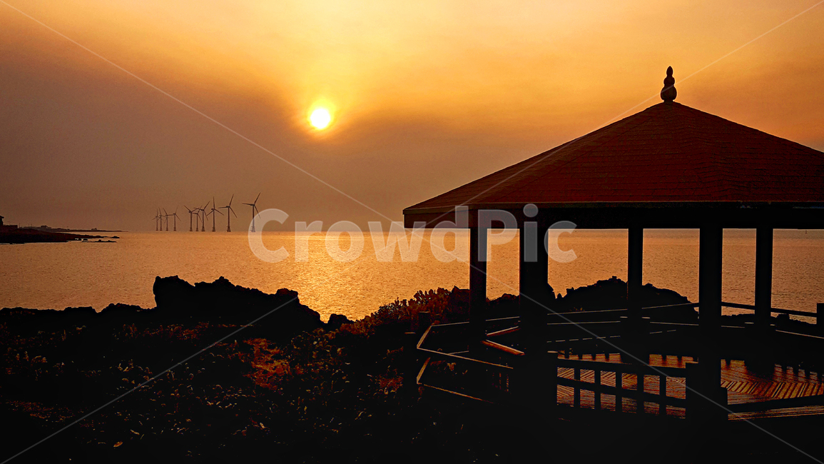 정자,석양,바닷가,풍경,노을,바다,nature,자연,outdoors,옥외