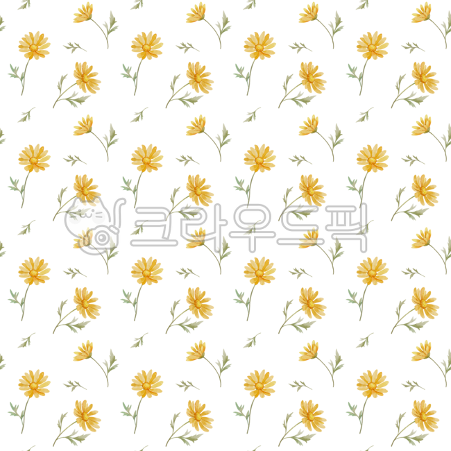 spring picture,Botanical,pattern,yellow,yellow flower,spring,spring flowers,leaves,daisy flower,daisy,gay,repeating pattern,watercolor painting,floraldesign,flower painting,continuity,floral design,continuous pattern,leaf,flower,wildflowers,painting,backg