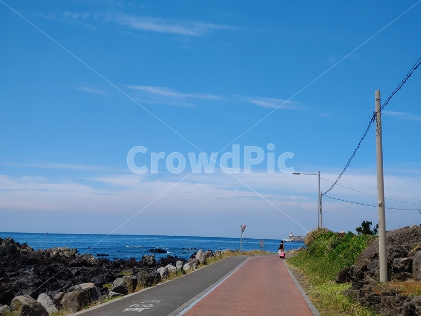 바다,해안,하늘,산책,전봇대,sea,sky,cloud,road,가로등,바닷가