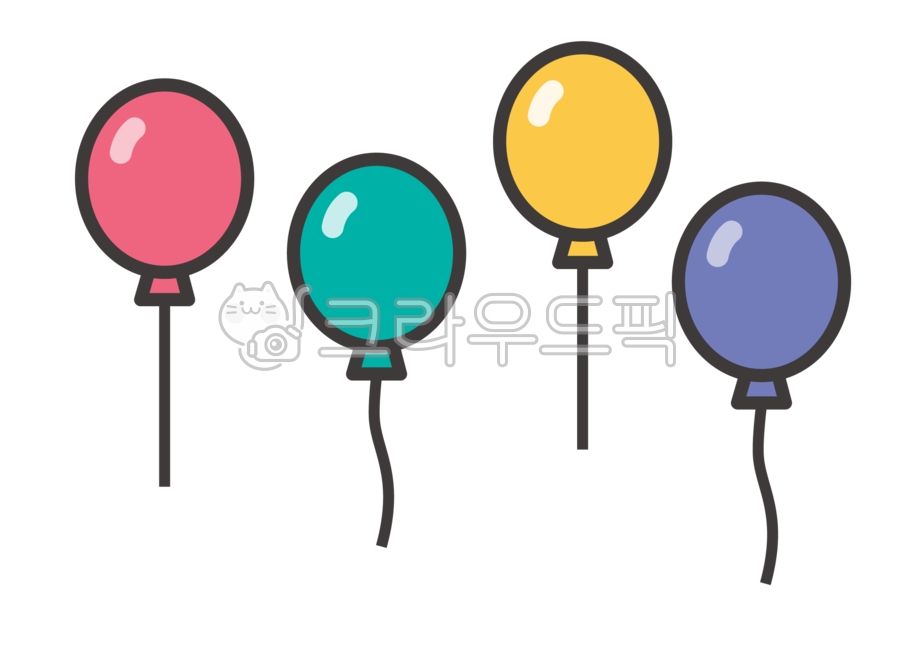 풍선, 핑크풍선, 녹색풍선, 노랑풍선, 보라색풍선, 사진,이미지,일러스트,캘리그라피 - donkey작가