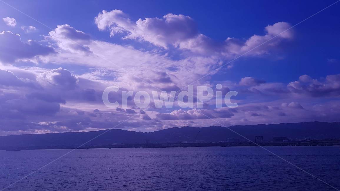 하늘,바다,violet,purple,바이올렛,블루,blue,구름,자연,풍경,nature,landscape,weather,날씨,outdoors,옥외,cumulus,적운,cloud,sky