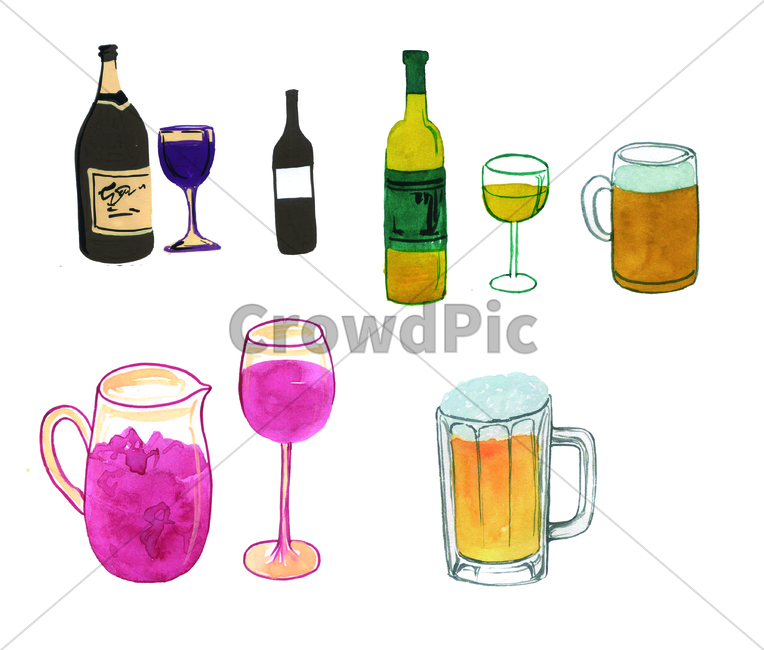 손그림,물감그림,handdrawing,watercolor,술,alcoholicdrink,alcohol,와인,wine,맥주,beer,와인잔,wineglass