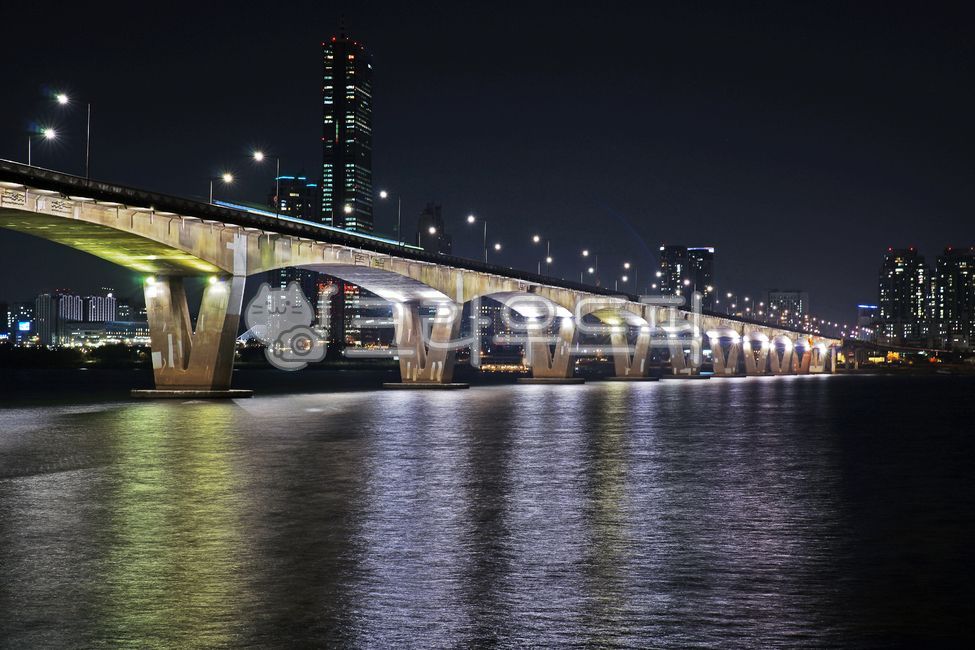 한강야경,원효대교,한강다리,한강,여의도,반영