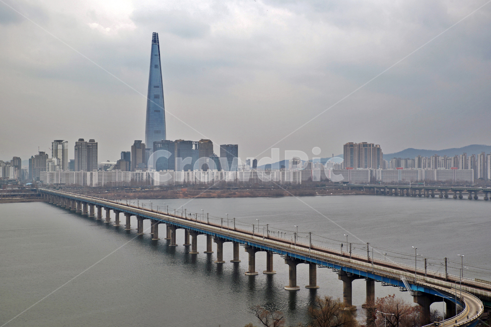 잠실,잠실철교,한강,잠실롯데월드,한강다리,한국도시풍경,한국도시경관,korea cityscape