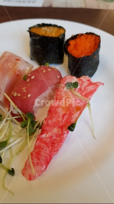 초밥,맛살,김,스시,무순