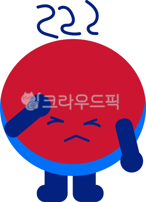 귀여움,파랑,동그란캐릭터,귀여운캐릭터,병원,질병,아픈사람,환자,귀여운일러스트,동그라미,감기,고열,기침