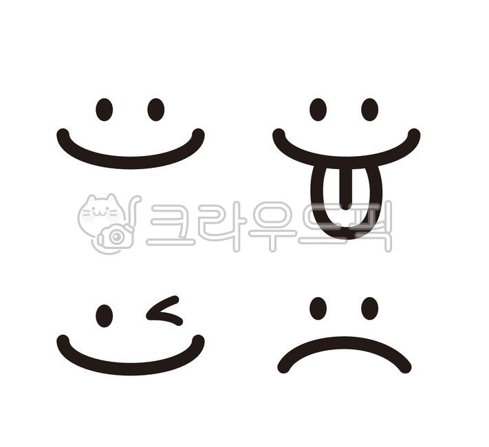 표정, 얼굴표정, 웃는, 메롱, 화난, 사진,이미지,일러스트,캘리그라피 - donkey작가