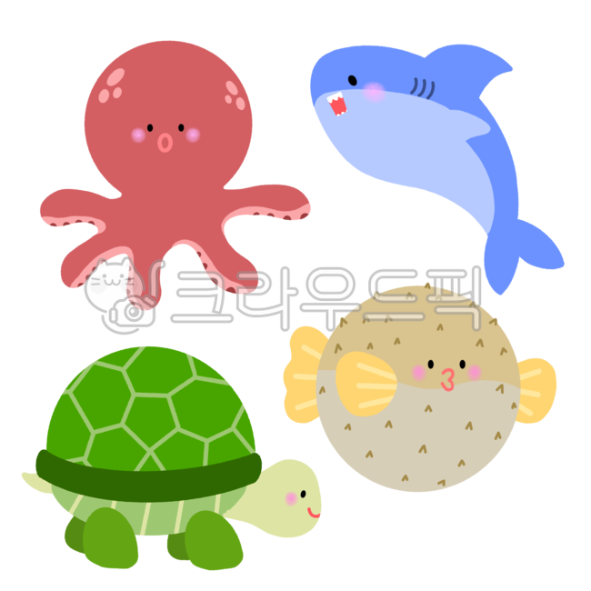 바다생물,해양생물,문어,상어,거북이,복어,바닷속,바다,해양,sealife,sea,ocean,shark,octopus,turtle,blowfish,물고기
