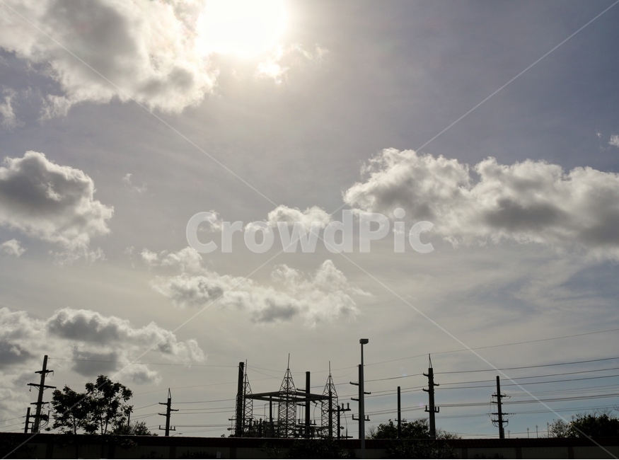 하늘,풍경,자연,건물,빛,자연,풍경,nature,landscape,cable,케이블,power lines,전력선