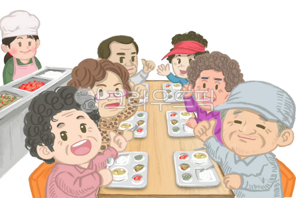 경로당,중식,급식,배식,어르신,노인,식사,무료