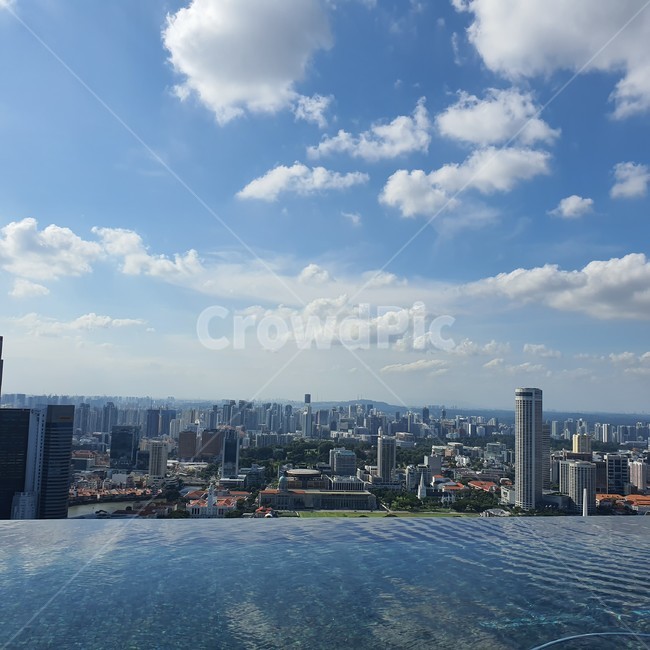 도시,고층건물,시티,인피니티풀,수영장