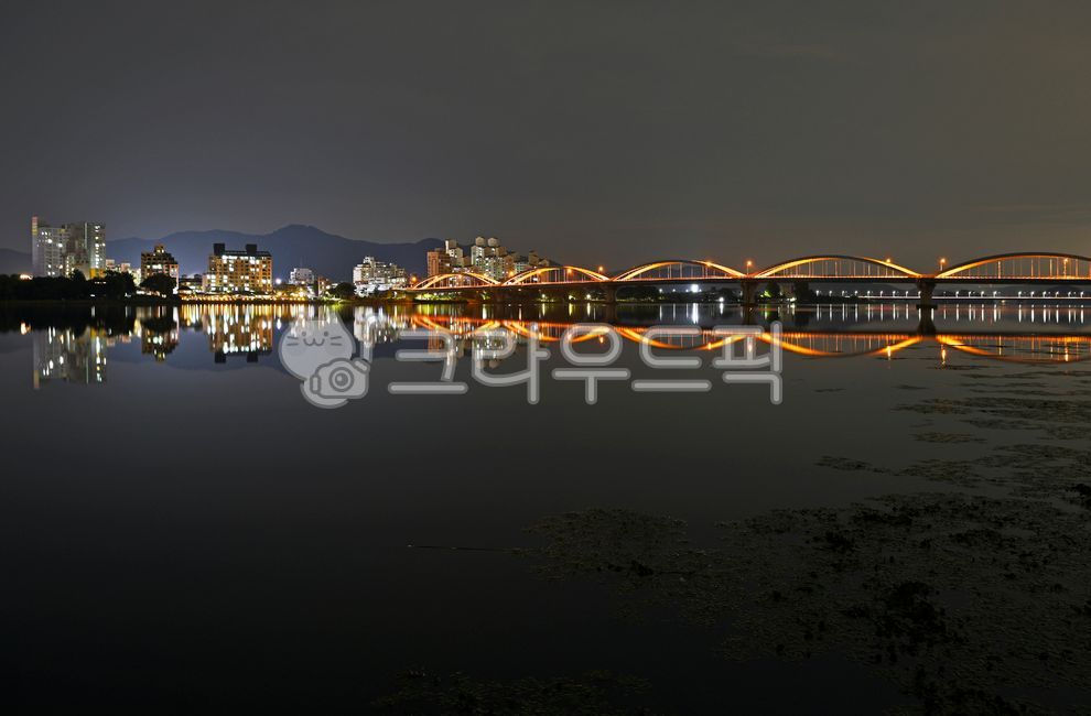 night view, Yangsuri, Yangsu Bridge, reflection, Yangsuri night view ...