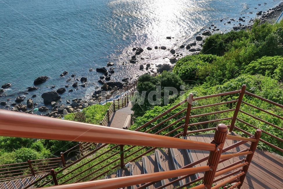 부산,바다,흰여울마을,여름,계단,낮,korea,자연,풍경,nature,landscape,handrail,난간,banister,railing