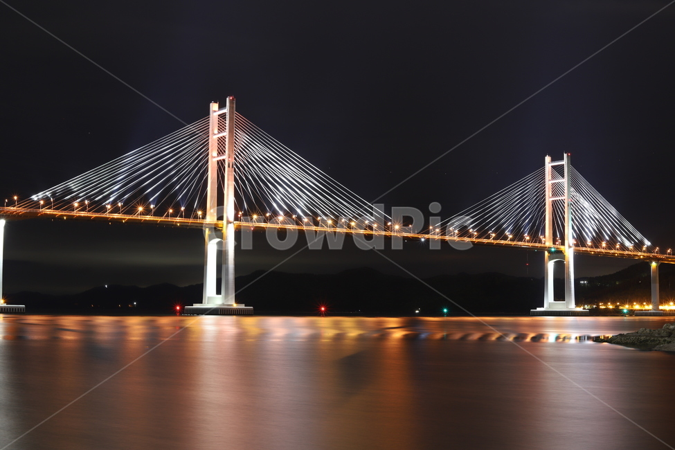 night view,Machang Bridge,Masan,night,Changwon,bridge,sea