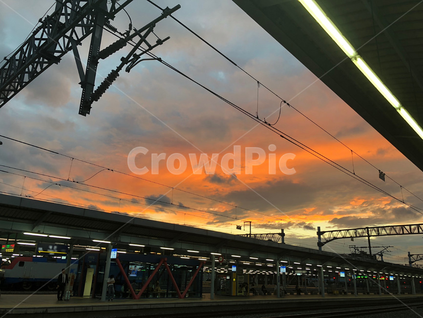 road,역,풍경,노을,분위기,sunset,station