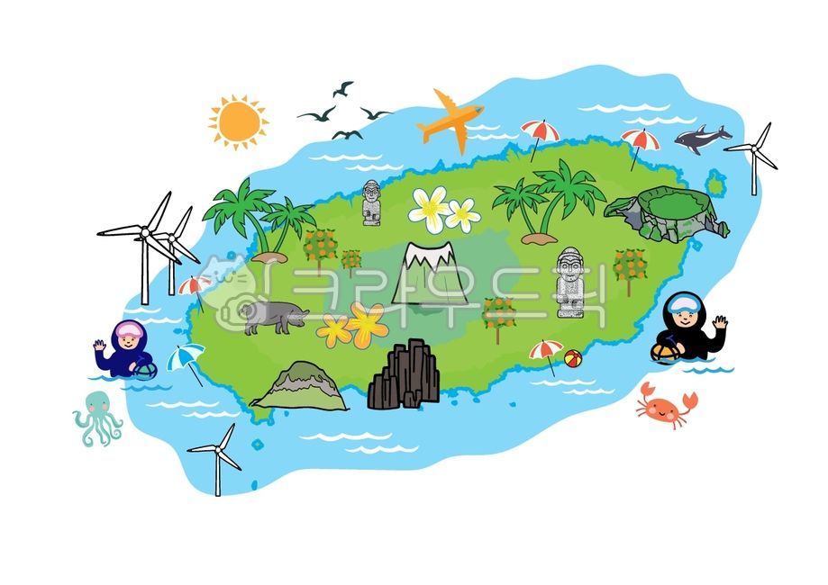 제주도,지도,대한민국지도,제주도여행,여름,여행,제주여행,제주아일랜드,제주도그림,제주도일러스트,제주그림,제주지도,제주도지도,제주여행지도,손그림,클립아트,제주관광,제주도관광지도,제주도관광,해수욕장,비치파라솔,돌하르방,한라산,산,비행기,바다,파도,우도,성산일출봉,섬,삼방산,주상절리,해녀,제주해녀,캐릭터,꽃,아이콘,랜드마크,꽃게,갈매기,문어,돌고래,해상풍력발전기,야자수,감귤나무,귤,한라봉,흑돼지,제주흑돼지,해,태양,새,해안,해안선,사람,자연,옥외,물,person,map