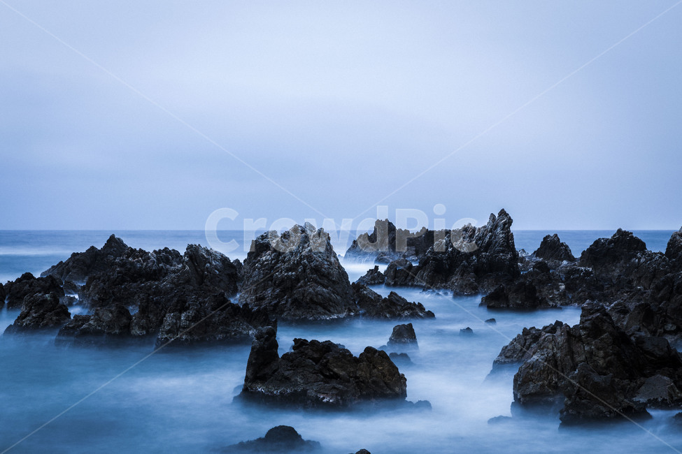 sea fog,reef,Beach,Coast,waterfront,sight,Fog