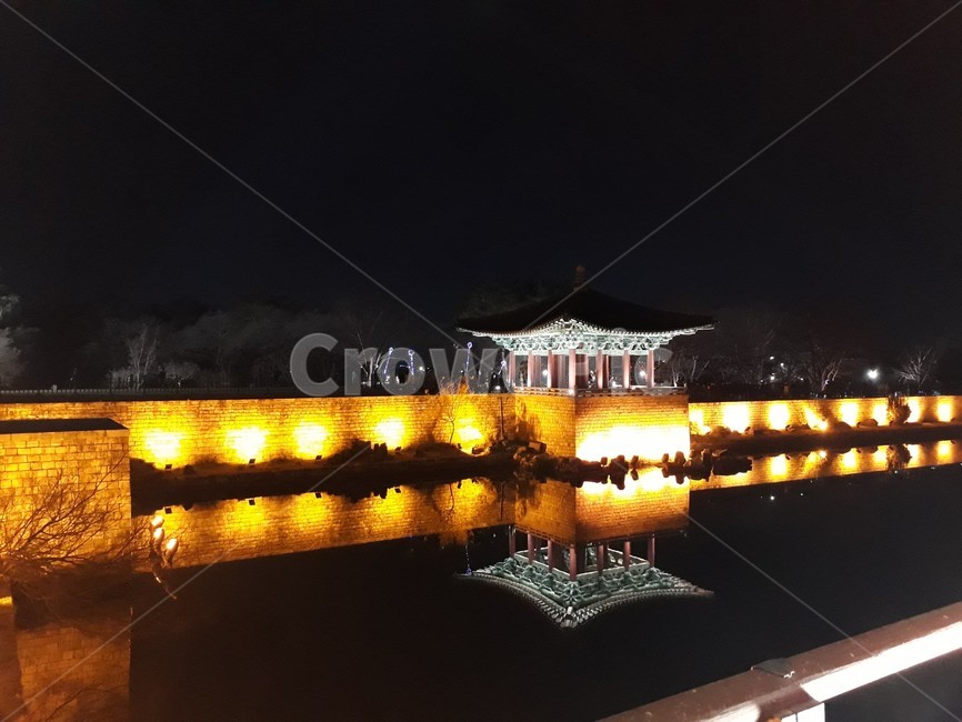경주,물,반사,빛,밤,호수,야경,경치,풍경,gyeongju,건물,건축물,reflaction,lake,night,view,architecture