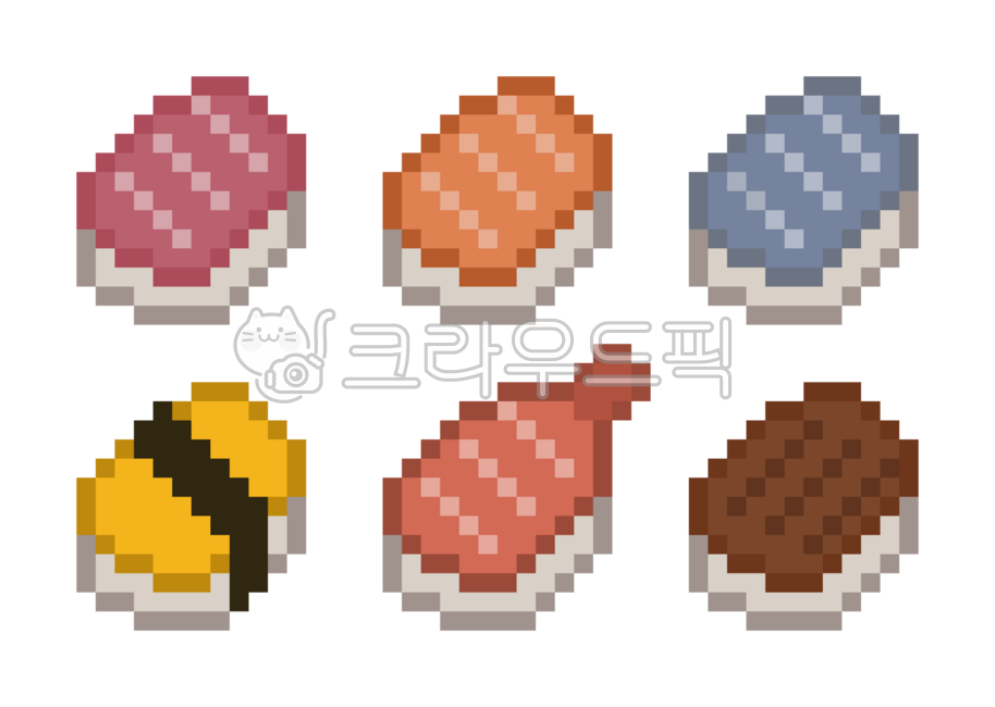 Retro,pixel,pixel art,dot,game,sushi,sashimi sushi,omelet,eel,shrimp,sushi,Japanese food,Japan,Japanese icon,Japanese pixel art,Japanese illustration,Japanese food,Japanese cuisine,Japanese dessert,Japanese snack,cute,cooking,snack,