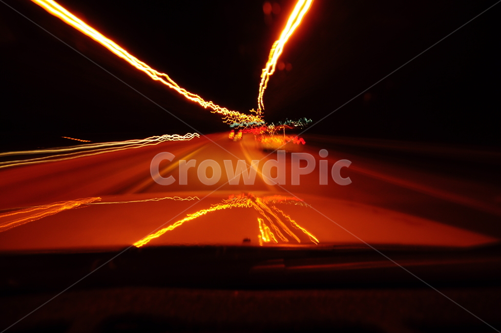 night view,automobile,shake,bonnet,fire,long exposure,drive,night driving,Street lamp