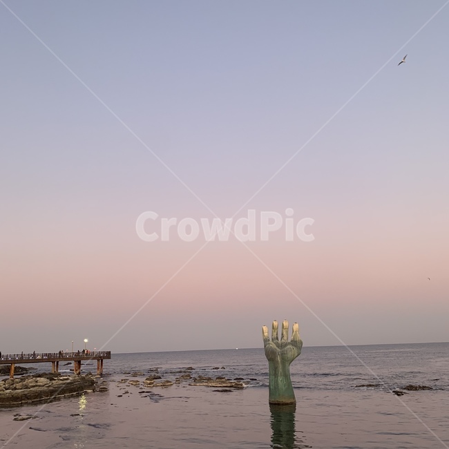 호미곶,water,바다,노을,파스텔톤,저녁놀,sky,자연,outdoors,nature,waterfront,워터프론트,물,조각상,동상,석상,조형물,statue,bronze statue,stone statue