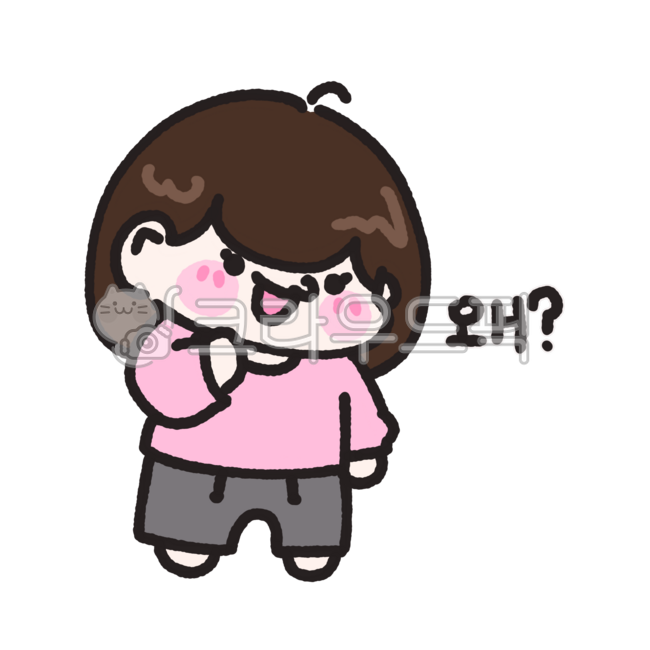 여자,여자캐릭터,단순한캐릭터,궁금,궁금증,물음표,왜,여자아이