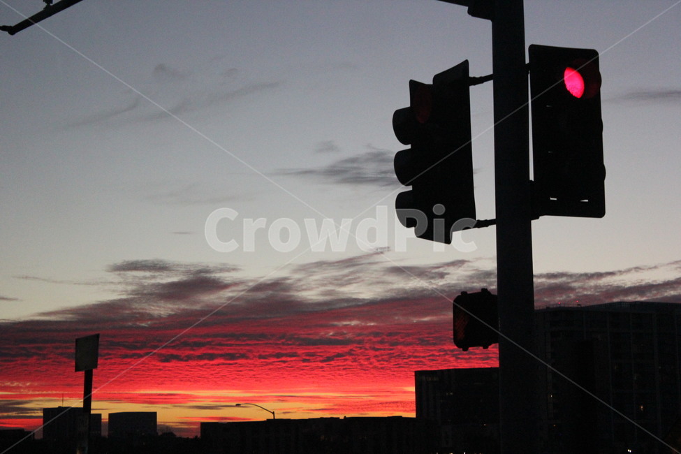 trafficlight,신호등,빨간불,sunset,미국,교통,교통수단,traffic,transportation