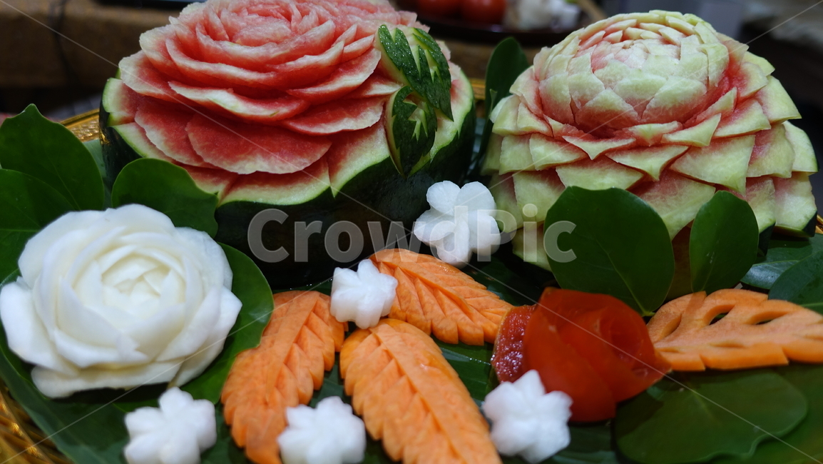 plant,식물,수박,foodcarving,당근,토마토,장식