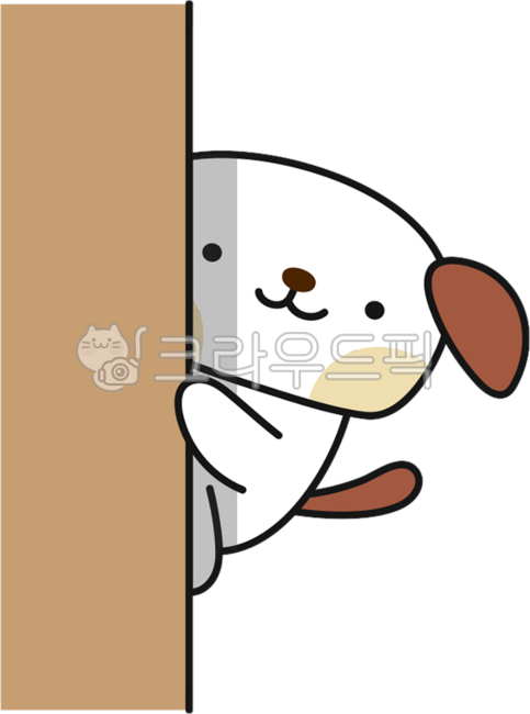 강아지,캐릭터,이모티콘,개,동물,부끄러움,보다