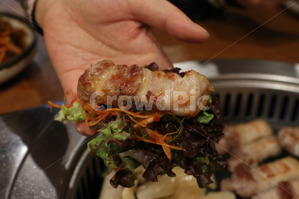 고기쌈,돼지고기,삼겹살,고기,쌈야채,쌈채소,쌈고기