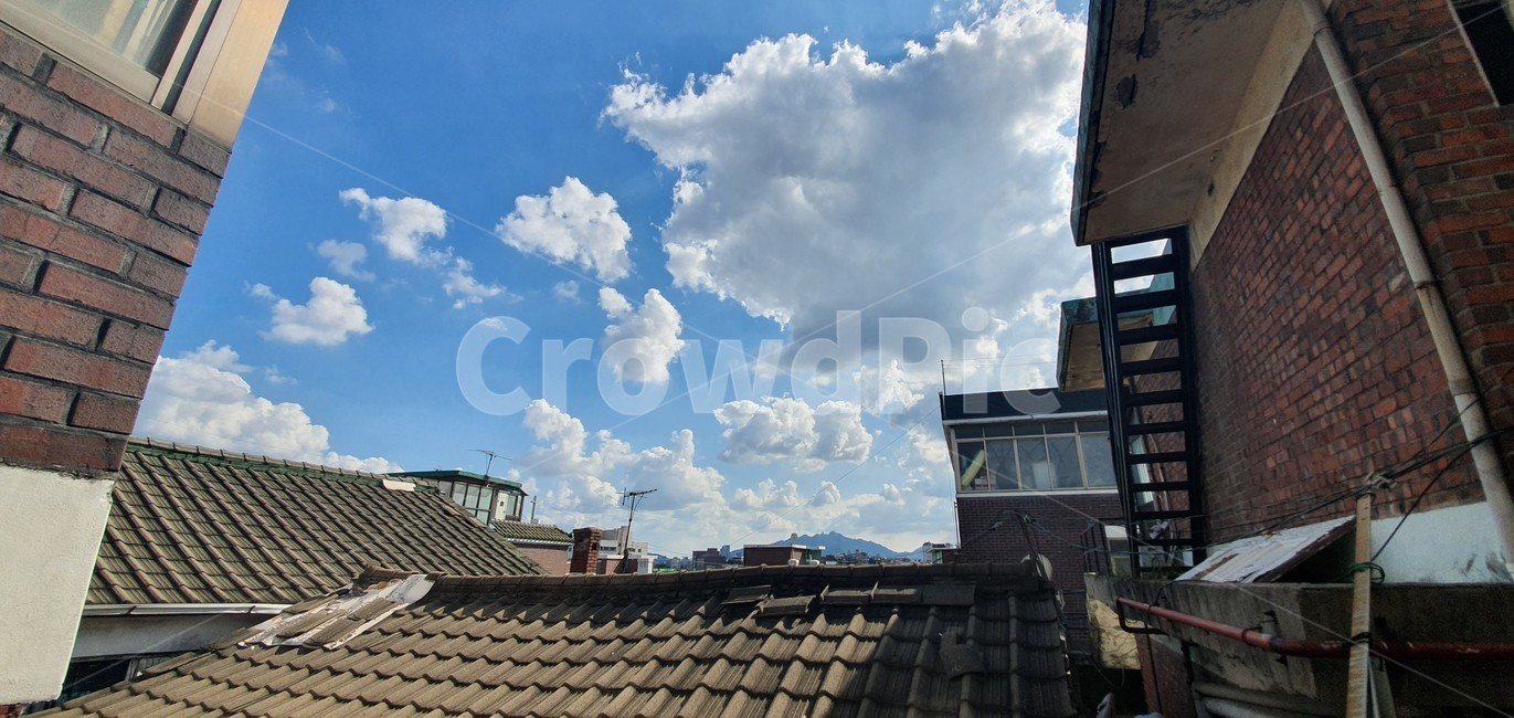하늘,주택,구름,맑음,기와,roof,지붕