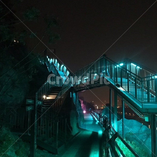 아라마루전망대,인천,야경,조명,데이트코스,푸른빛,다리