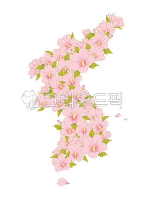 무궁화,꽃,대한민국,식물,국화,라인,일러스트,graphic,illustration,roseofsharon,koreanflower,한반도,한국,지도