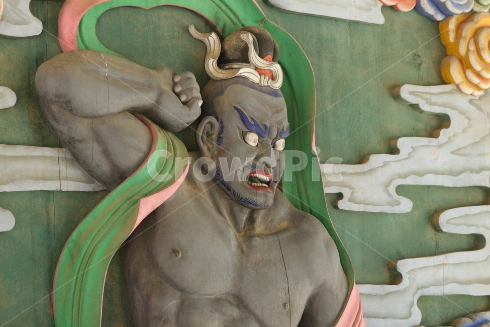 월정사,불교,사찰,수호신,목조상